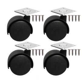 Dalyndar 1.5 Inch Caster Wheels Replacement Universal Small Swivel Rollers for Furniture Filing Cabinet Desk Table Drawer Cart Box Shelf, 4 Pack 360 Degree Rolling Top Mounted Screw in Plate Castors