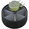 6mm Splined Hole Black Aluminium Amplifier/HiFi Control Knob Pack of