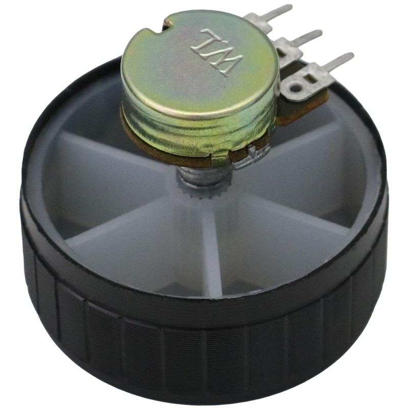 6mm Splined Hole Black Aluminium Amplifier/HiFi Control Knob Pack of