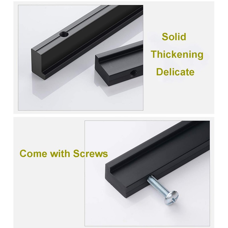 Qrity L 90° Kitchen Handles, Black, Cupboard Door Handle, Pull