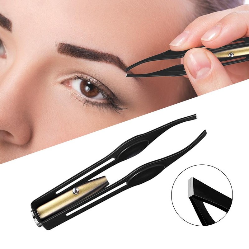 4 Pcs LED Tweezers Stainless Steel Tweezers with LED Light