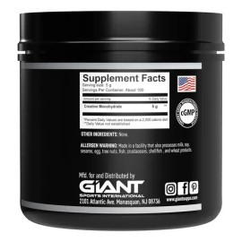 Giant Sport Creatina 5000 Monohydrate 100 Serv Sin Sabor                                                                                              