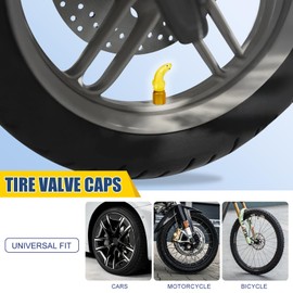 4 Pcs Tire Valve Stem Caps Glow in The Dark Cute Duck Chicks Funny Design, Universal Fit Valve Stem Caps for Cars, Trucks, Bikes & Motorcycles - Tire Protection & Air Seal Decoration (Yellow)