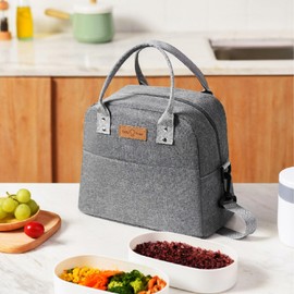 FAVORTALK Lunch Bag Adults Women Thermal Lunch Bags for Women Insulated Lunch Tote Bag 10L Reusable Waterproof Leakproof Cooler Bag with Handle for Work Shopping Picnic Beach Outdoor Black - WCB42213