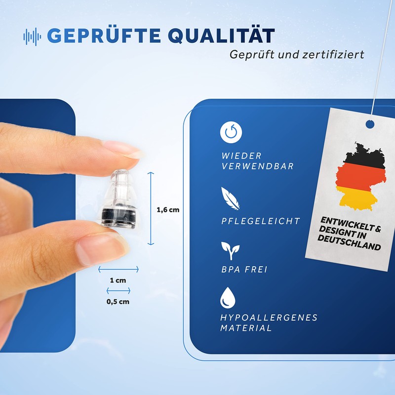 SCHALLWERK Music+ | Discreet Ear Protection Earplugs - Dampen Noise