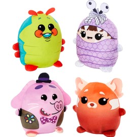 Mattel Disney100 Pixar Pals Cuutopia Plush Toys 4-Pack, Collectible Set of 4 Soft 5-Inch Pillow Dolls Inspired by Fan-Favorite Movie Characters