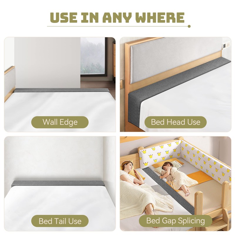 Deepshark Bed Gap Filler for King Mattress, High-Density 45D Sponge,