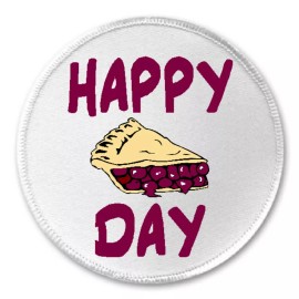 Unbranded Happy Pie Pi Day - 3" Sew/Iron On Patch 3.14 Funny Joke Humor Math March 14