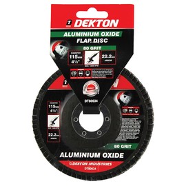 Dekton 115mm Aluminium Oxide Flap Disc 80 Grit-Achieve Smooth, Quality Finishes|Diameter 115mm|22.2mm Arbor|Max.13600 Rpm|Made With Aluminium Oxide| Ideal For Aggressive Material Removal Blending