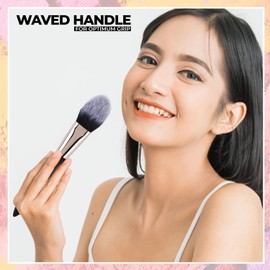 Profusion Cosmetics Flat Tapered Powder Brush – Soft Synthetic Bristles for Blush, Contour & Highlighter, Lightweight Matte Handle, Precision Application Makeup Tool