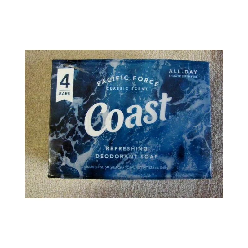 Coast 12 Bars Coast Deodorant Bath Soap Pacific Force Scent