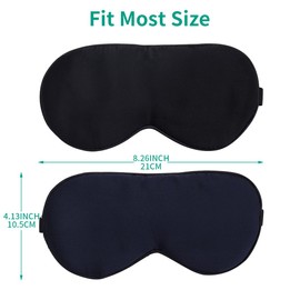 Freshbaffs 100% Silk Sleep Mask Free Ear Plugs Included (Black)
