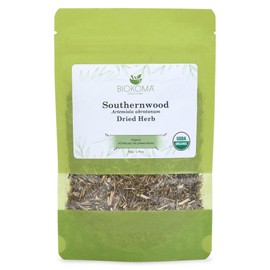 Biokoma Pure and Organic Southernwood Dried Herb 50g (1.76oz) Digestion Resealable Moisture Proof Pouch USDA Certified Organic Herbal Tea No Additives No Preservatives No GMO Kosher
