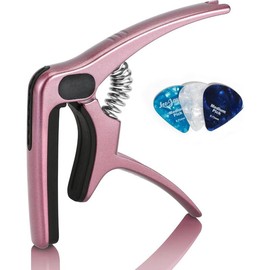 Heavy Duty Guitar Capo for Acoustic/Electric Guitars, Guitar Clip made of Zinc Alloy Metal, Guitar Clamp for Bass Classical Guitar, Ukulele, Mandolin,Banjo (Rose ) - Color: Blackish Green