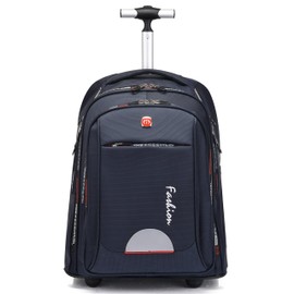 GUANGJUYUAN Rolling Backpack for Adults, 22 Inch Backpack with Wheels for Business, College Student and Travel Commuter, Waterproof Wheeled Backpack (blue)