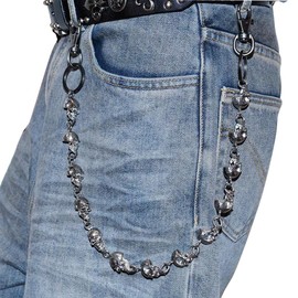 Vintage Skull Pant Chain for Men Women Jeans Chain Hip Hop Belt Chain Biker Wallet Chain for Punk Rock Music Festival Performance Y2K Accessories Goth Accessories