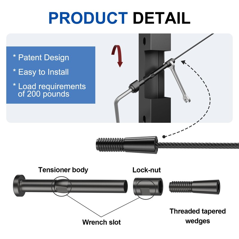 [Patent] BLIKA 10 Pack 1/8" Black Swageless Invisible Cable Railing