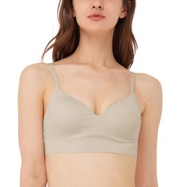 Gunze Kireilabo Fitte Women's Wireless Bra, Molded Cups, white beige, L