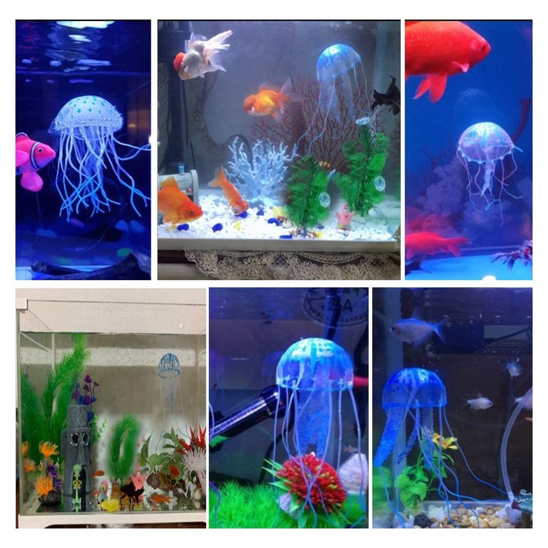 WishLotus 2 PCS Jellyfish Fish Tank Decorations, Simulation Jellyfish Plant