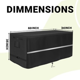 Deck Box Cover Heavy Duty Waterproof Deck Box with Handle, Outdoor Large Storage Box Cover Patio Rectangular Bench Covers (60 x 34 x 35 inch)