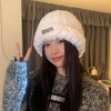 Winter thermal foam hat Winter cold protection fur warm soft black