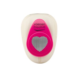 Vaessen Creative Craft Paper Punch - Heart - 2,2 x 2,3 cm - Circle Cutter for Crafting and Card Making, White/Pink
