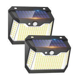 Philosun Solar Lights Outdoor Motion Sensor 3 Modes, IP67 Waterproof Solar Security Light Outdoor with 270°Wide Angle for Fence Front Door Yard Pathway, 2 Pack Cool White