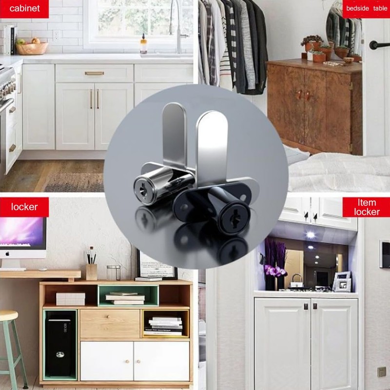 Set of 2 Double Door Cabinet Locks Furniture Locks with