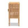 Baxton Studio Vivan Woven Natural Rattan Nightstand, 1-Door, Light Honey