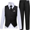 Boys Suit Black Vest Suit Set Dress Pants for Boys