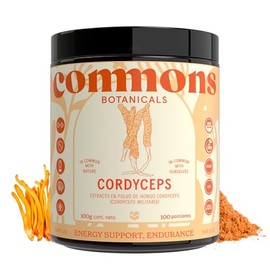 Commons Hongos Adaptógenos - Hongo Cordyceps - Extracto Puro en Polvo 100 g - El hongo de la resistencia - Suplemento Natural - Energía diaria