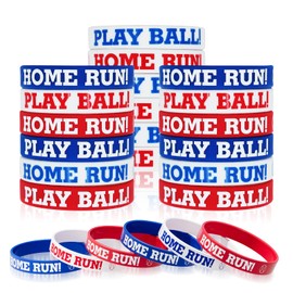 Baseball Bracelets for Boys 30PCS Bulk Rubber Bracelet Baseball Party Favors Supplies Baseball Goodie Bags Favors for Boys Silicone Wristbands Softball Game Gifts for Kids Team Accessories Decorations
