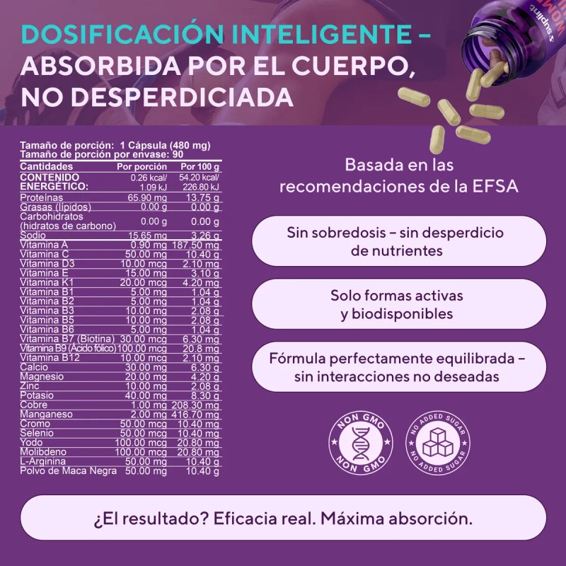 Multivitamnico Mujer Con Colgeno Y Biotina 90 Cpsulas Sin Sabor