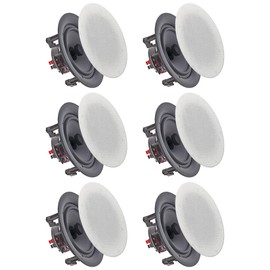 Vaiyer Set of 6 Frameless 5.25 Inch 8 Ohm 175 Watts Speakers, Flush Mount in-Wall in-Ceiling 2-Way Mid Bass Woofer Speaker - Perfect for Home, Office, Kitchen, Living Room