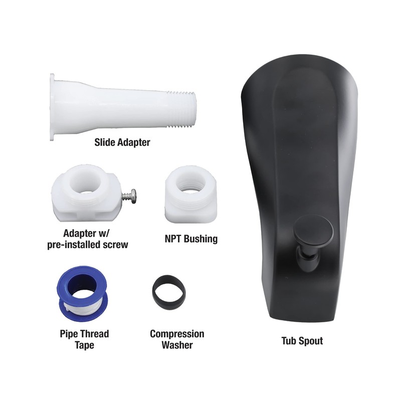 Danco 11079 Tub Spout, Matte Black