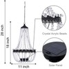 Hanging Solar Lantern Outdoor, 28” Modern Clear Crystal Acrylic Chandelier