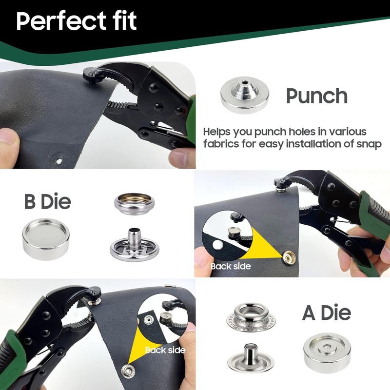 Heavy Duty Push Button Tool Set, Punch Function, Push Button