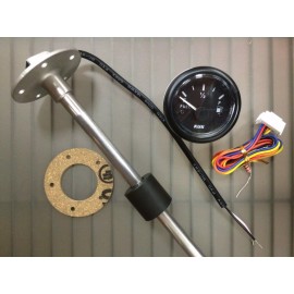 KUS WEMA GAS OR DIESEL FUEL GAUGE AND 9" SENDER BOAT WEMA SSS9 316 STAINLESS BLACK CPFRBB