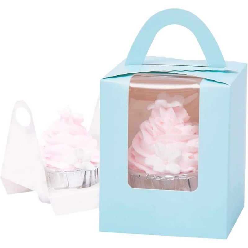 Selecto Bake 6 Pcs Paper Cupcakes Boxes, Portable Single Individual