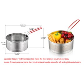 Tenta Kitchen Pasta Strainer instant pot accessories Steamer Basket For Pot instant pot steamer basket with Removable handle Insert for Veggie Fish Seafood Cooking and heat food 7"