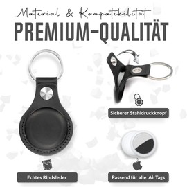 iTAGGi Schlüsselanhänger aus Echtleder – Schutzhülle kompatibel mit AirTag – Echtleder-Hülle für Schlüssel, Taschen, Haustierzubehör – Anhänger mit sicherem Druckknopf (Khaki)