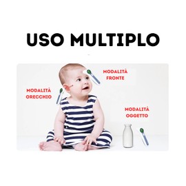 Termometro Digitale Infrarossi Dual Mode JPD-FR300 - Termoscanner da Fronte e Orecchio (Con Modalità per Oggetti) - Senza Contatto, Display HD LCD, Allarme Febbre Intelligente - Con Modalità Bambino