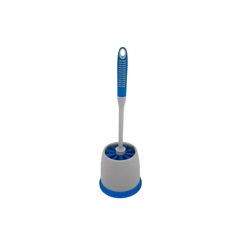TOILET BOWL BRUSH AND CADDY BLUE/GRAY 12/CS