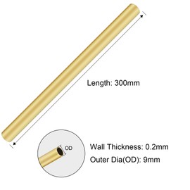 iMeistek Brass Pipe 300mm Length 9mm OD 0.2mm Wall Thickness Seamless Brass Round Tube for Home Gardening Decoration DIY Crafts 3 Pack