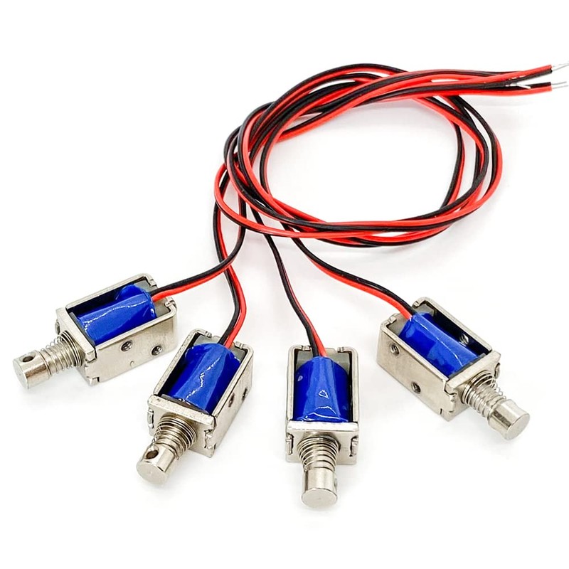 4Pcs DC 12V Micro Push Pull Solenoid Electromagnet Mini Solenoid