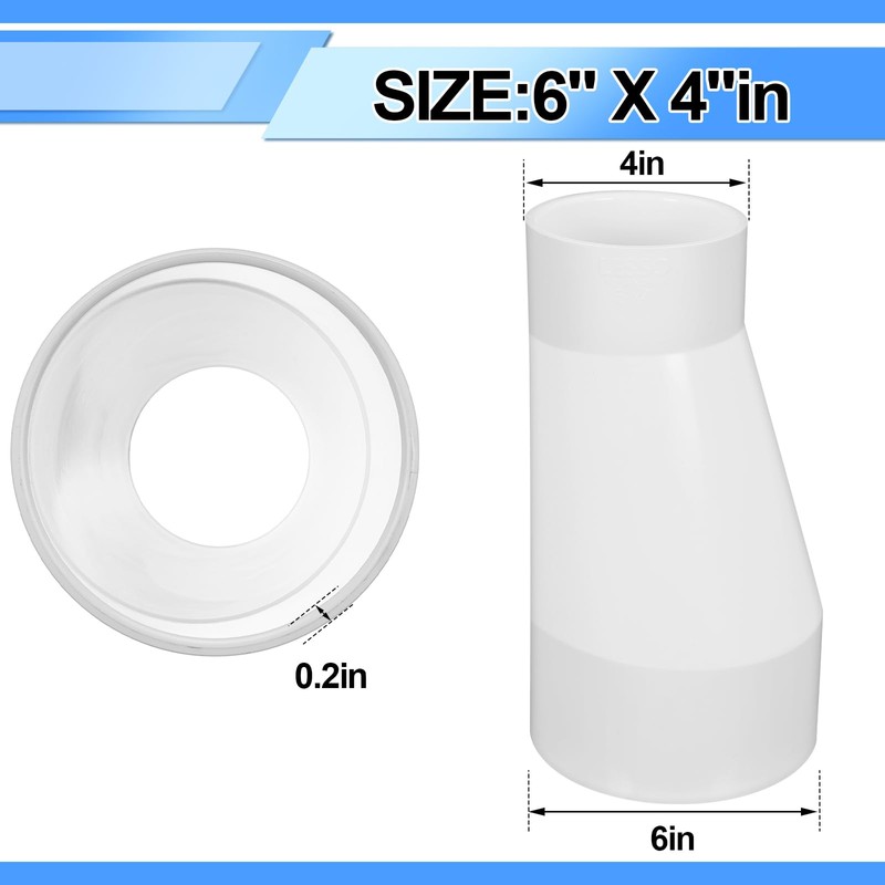 Pushglossy 6" X 4" 429-E Series PVC Pipe Fitting Eccentric