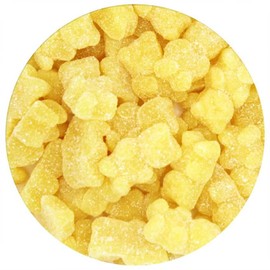 Yellow Gummy Bears Sugared, 1.3 Pound Resealable Bag, Yellow Candy, Lemon Flavored, The Hampton Popcorn & Candy Company