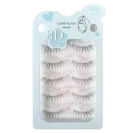 CLEAREYELASH Natural False Eyelashes, 3D 3D Matsueku Made, 5 Pairs (N08 Wink)