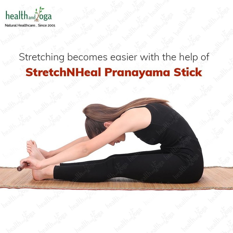 StretchNHeal Multipurpose Wooden Pranayama Stick – Lung Opener for Fuller