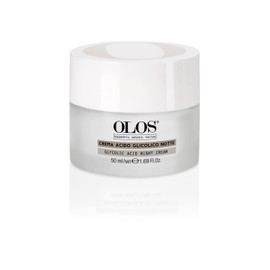Olos Glycolic Acid Night Cream, 1.7 oz - Intensive Night Cream with Shea Butter - Revitalizing and Renewing Skin - Deep Exfoliation Night Face Cream